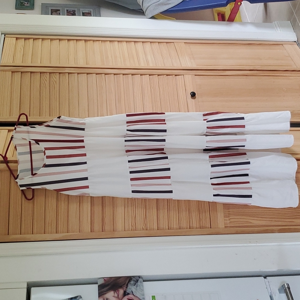Large tiered maxi with stripes